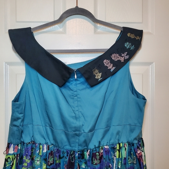 Disney Dress Shop Haunted Mansion Size 2X Teal Retro Style Sleeveless A-Line - Picture 7 of 15